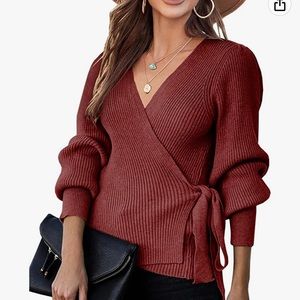 Ribbed Wrap Sweater